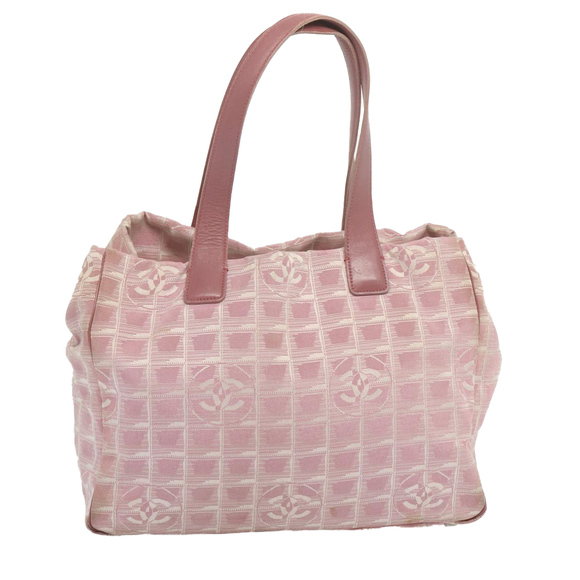 CHANEL New Travel Line Tote Bag Nylon Pink CC Auth ti1605 - Picture 13 of 16